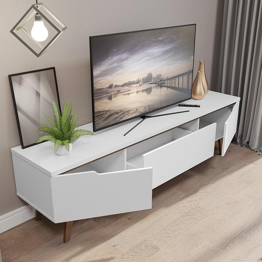 MADESA TV Stand with 2 Doors 1 Drawer, for TVs up to 75 Inches and Wooden - Imagem 4