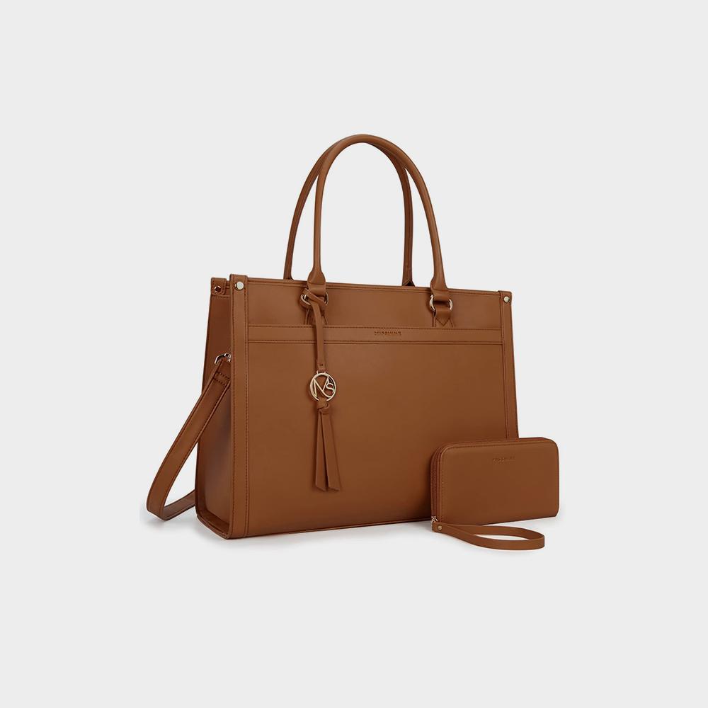 Missnine Laptop Tote Bag Canvas Laptop Bag 15.6 inch Work Shoulder Bags Casual Briefcase Handbag - Imagem 5