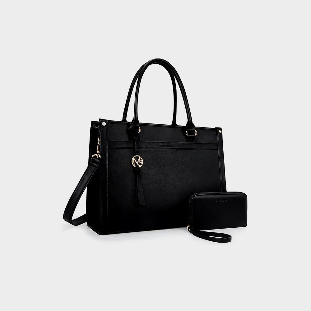 Missnine Laptop Tote Bag Canvas Laptop Bag 15.6 inch Work Shoulder Bags Casual Briefcase Handbag - Imagem 4