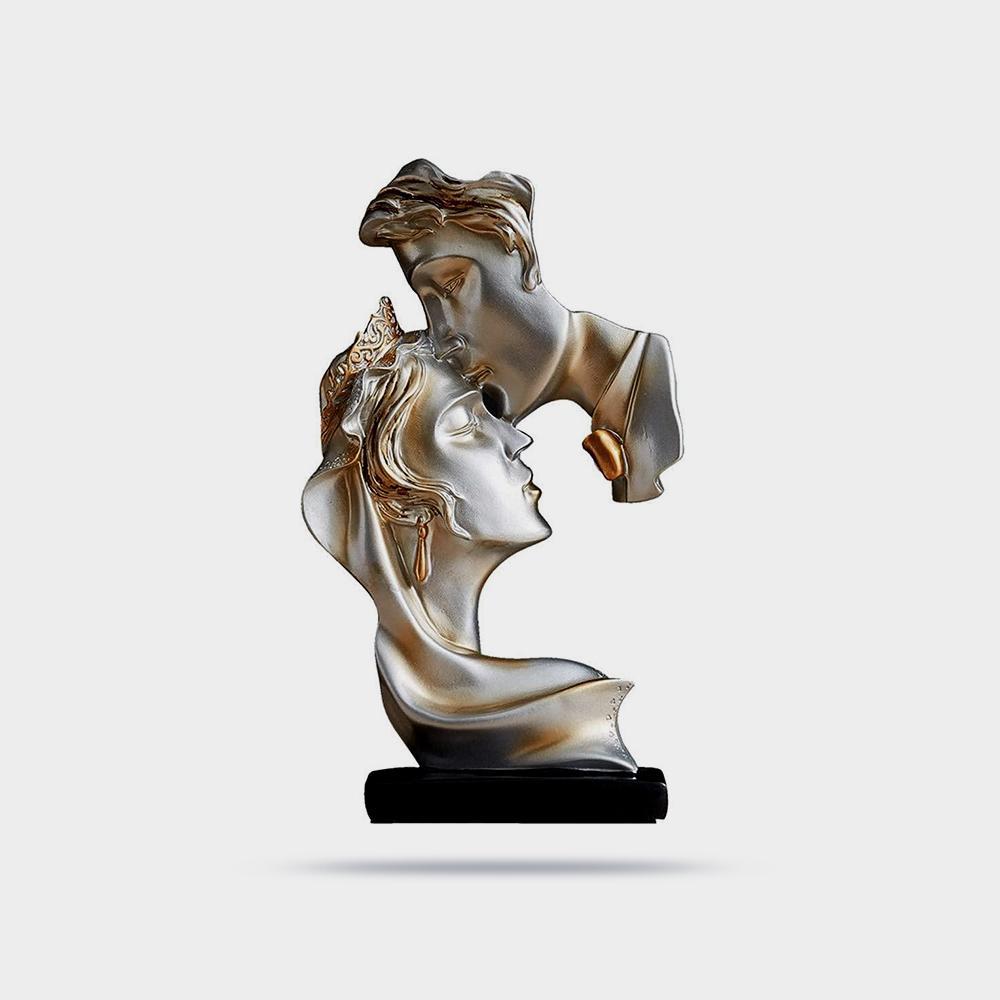 Couple Figurines Statue Romantic Carved Crafts Ornament Kissing Lover Resin Sculpture Modern Art - Imagem 2